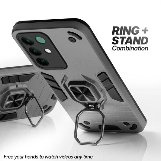 Realme C85 5G case with foldable ring stand for hands-free viewing in kickstand position