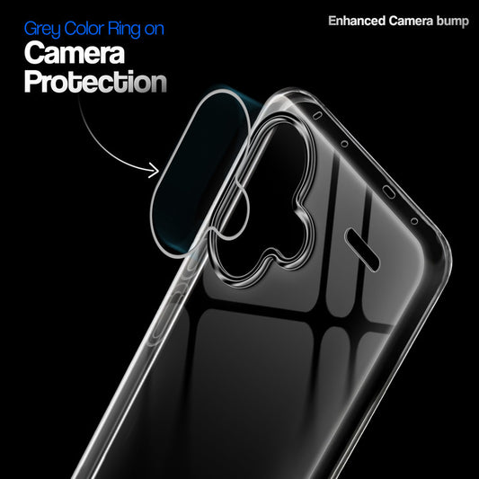 Crystal Clear Anti-Yellow Transparent Back Cover Case With Camera Ring Protection for Redmi Note 13 Pro Plus 5G