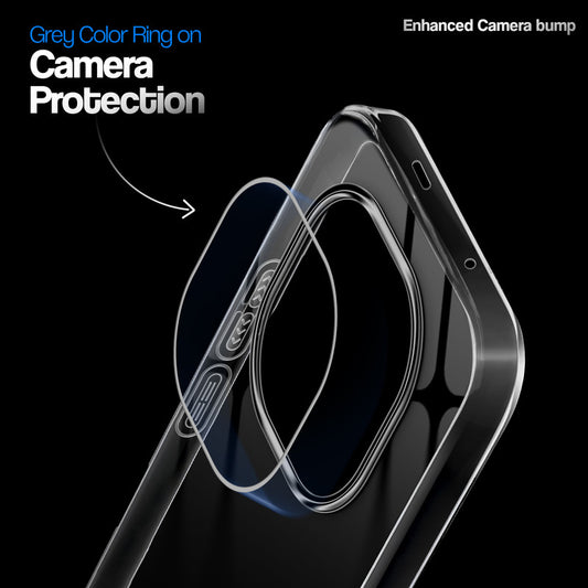 Crystal Clear Anti-Yellow Transparent Back Cover Case With Camera Ring Protection for Redmi Note 15 Pro Plus 5G