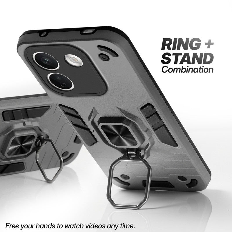Redmi Note 17 Pro Max 5G case with foldable ring stand for hands-free viewing in kickstand position