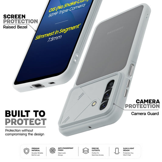 Premium Frosted Back Cover with Textured Camera Design & Metal-Look Buttons for Samsung A17 5G