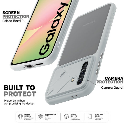 Premium Frosted Back Cover with Textured Camera Design & Metal-Look Buttons for Samsung A56 5G