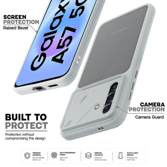 Premium Frosted Back Cover with Textured Camera Design & Metal-Look Buttons for Samsung A57 5G