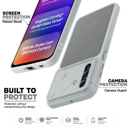 Premium Frosted Back Cover with Textured Camera Design & Metal-Look Buttons for Samsung F17 5G