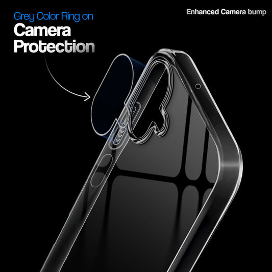 Crystal Clear Anti-Yellow Transparent Back Cover Case With Camera Ring Protection for Samsung F70e 5G