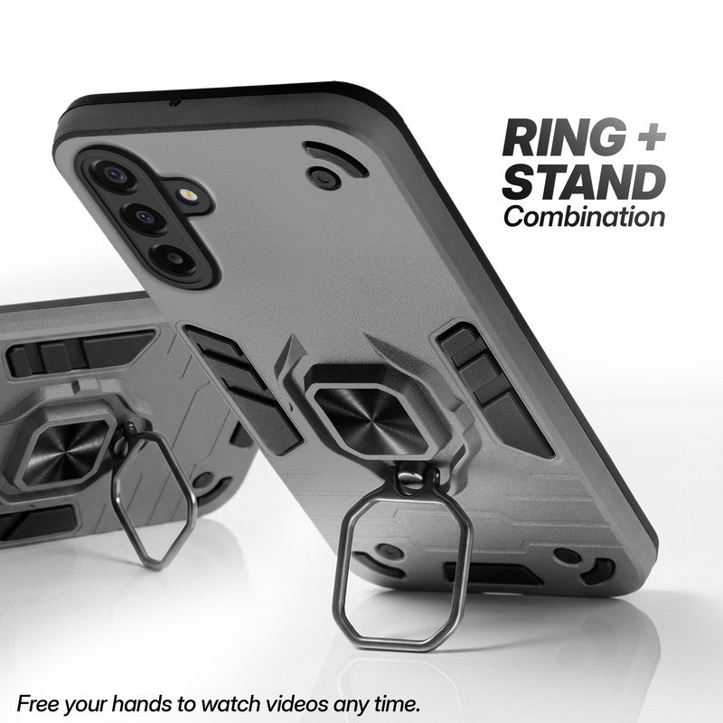 Samsung M17 5G case with foldable ring stand for hands-free viewing in kickstand position
