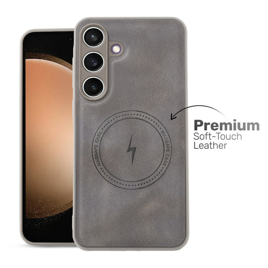 Refined PU Leather Case for Samsung S23 FE 5G , with Support for MagSafe & Wireless Accessories