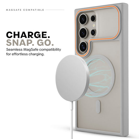 Premium MagSafe Case for Samsung S23 Ultra 5G with Frosted Back, Soft Silicone Edges & Raised Camera Protection