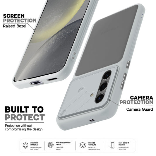 Premium Frosted Back Cover with Textured Camera Design & Metal-Look Buttons for Samsung S24 5G