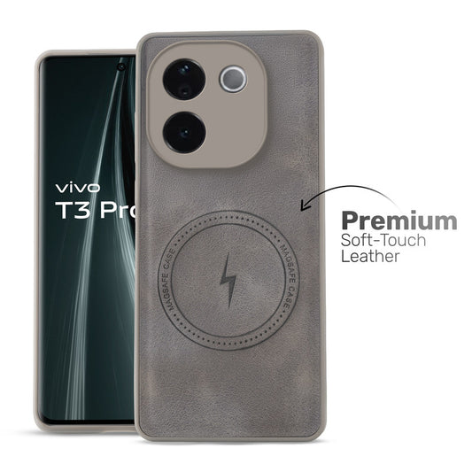 Refined PU Leather Case for Vivo T3 Pro 5G, with Support for MagSafe & Wireless Accessories