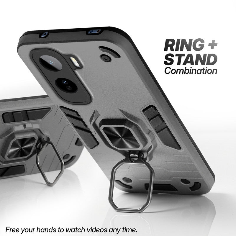 Vivo T5 Pro 5G case with foldable ring stand for hands-free viewing in kickstand position