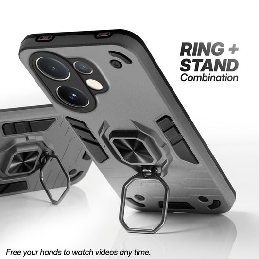Vivo V60 5G case with foldable ring stand for hands-free viewing in kickstand position