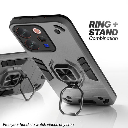 Vivo V70 Elite 5G case with foldable ring stand for hands-free viewing in kickstand position