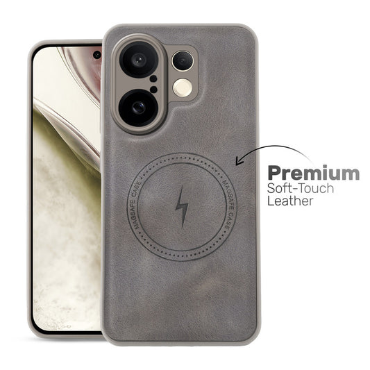 Refined PU Leather Case for Vivo X200 FE 5G , with Support for MagSafe & Wireless Accessories