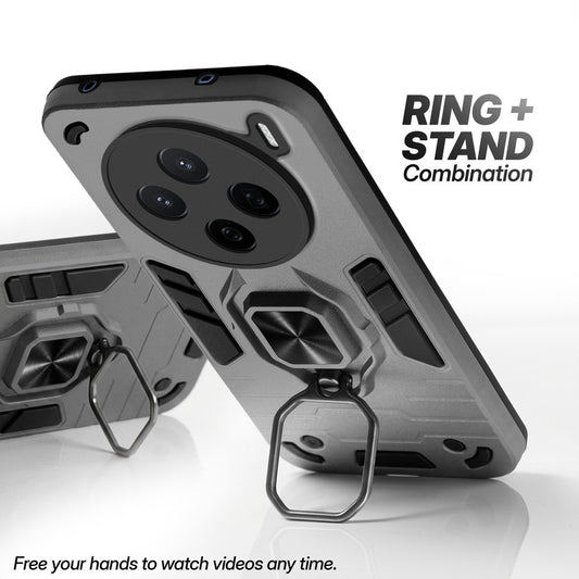Vivo X200T 5G case with foldable ring stand for hands-free viewing in kickstand position