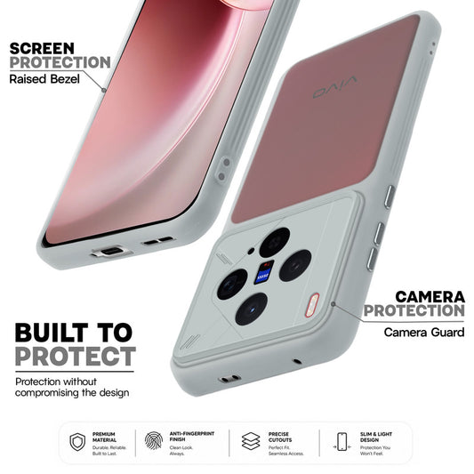Premium Frosted Back Cover with Textured Camera Design & Metal-Look Buttons for Vivo X300 5G