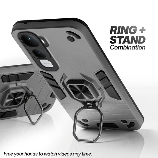 Vivo Y400 Pro 5G case with foldable ring stand for hands-free viewing in kickstand position