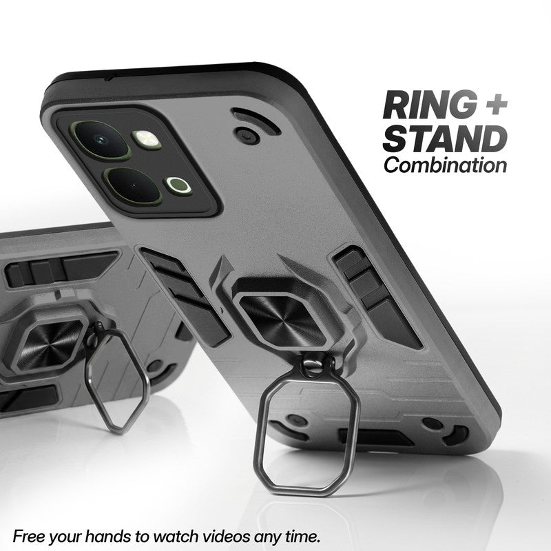 Vivo Y51 Pro 5G case with foldable ring stand for hands-free viewing in kickstand position
