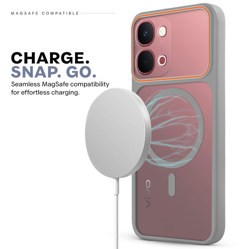 Premium Magnetic Case for Vivo Y51 Pro 5G with Frosted Back, Soft Silicone Edges & Raised Camera Protection