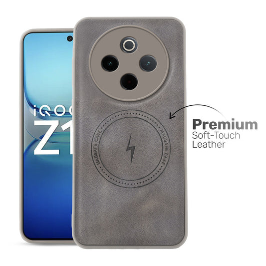 Refined PU Leather Case for iQOO Z10 5G , with Support for MagSafe & Wireless Accessories