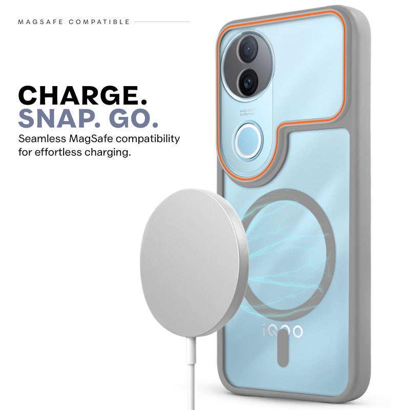 Premium Magnetic Case for iQOO Z10R 5G with Frosted Back, Soft Silicone Edges & Raised Camera Protection