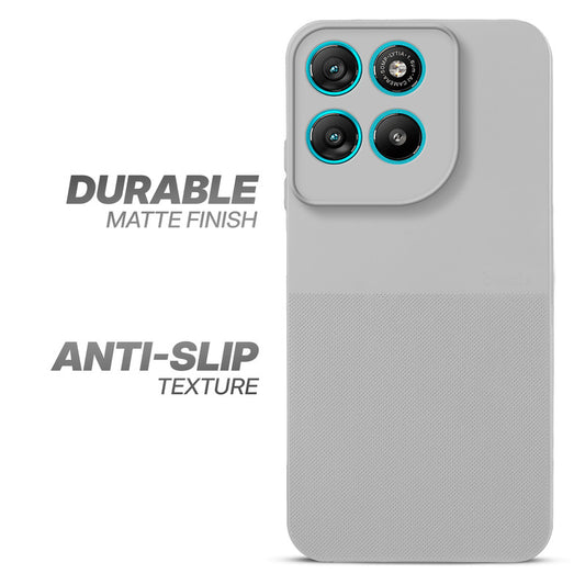 Durable Silicone Matte Back Cover with Textured Grip & Raised Camera Edges for Motorola G57 Power 5G