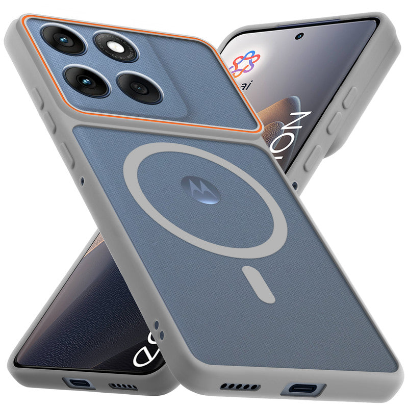 Premium Magnetic Case for Motorola Moto Edge 60 Fusion 5G with Frosted Back, Soft Silicone Edges & Raised Camera Protection