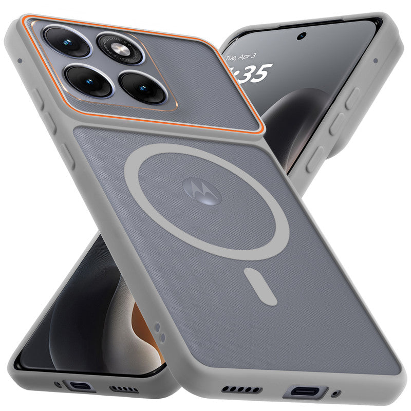 Premium Magnetic Case for Motorola Moto Edge 70 Fusion 5G with Frosted Back, Soft Silicone Edges & Raised Camera Protection