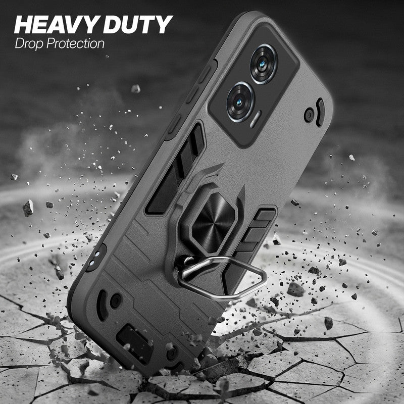 Motorola Moto G96 5G protective case illustrating impact drop protection with an impact-resistant frame.