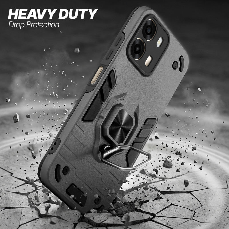 Oppo A6 Pro 5G protective case illustrating impact drop protection with an impact-resistant frame.