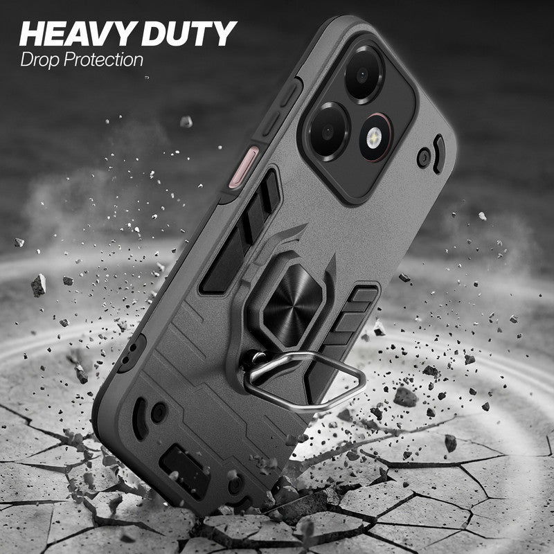 Oppo A6C 4G protective case illustrating impact drop protection with an impact-resistant frame.