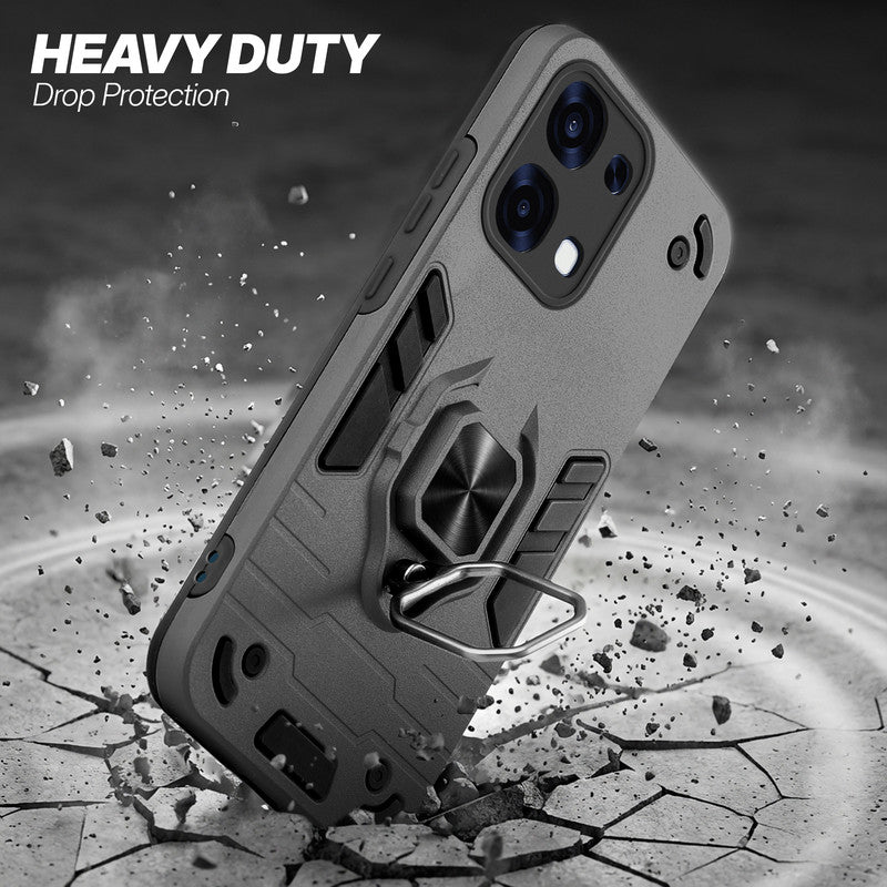 Oppo F31 5G protective case illustrating impact drop protection with an impact-resistant frame.