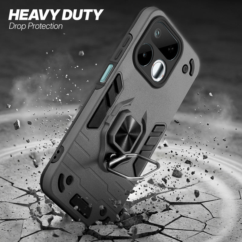 Realme 16T 5G protective case illustrating impact drop protection with an impact-resistant frame.
