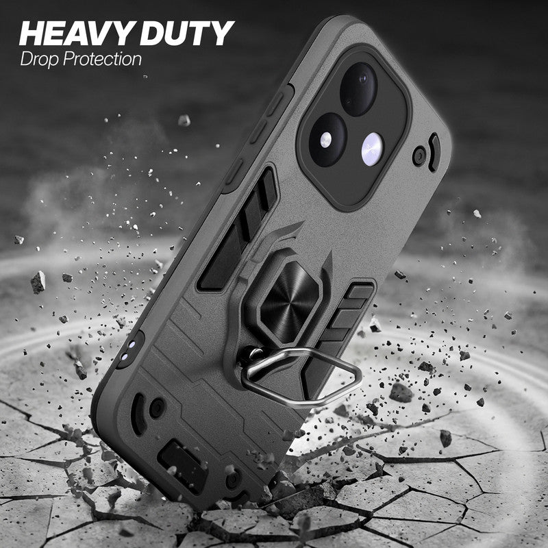 Redmi Note 17 5G protective case illustrating impact drop protection with an impact-resistant frame.