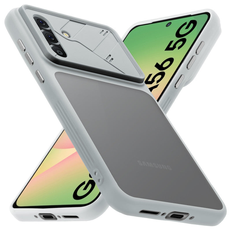 Premium Frosted Back Cover with Textured Camera Design & Metal-Look Buttons for Samsung A56 5G