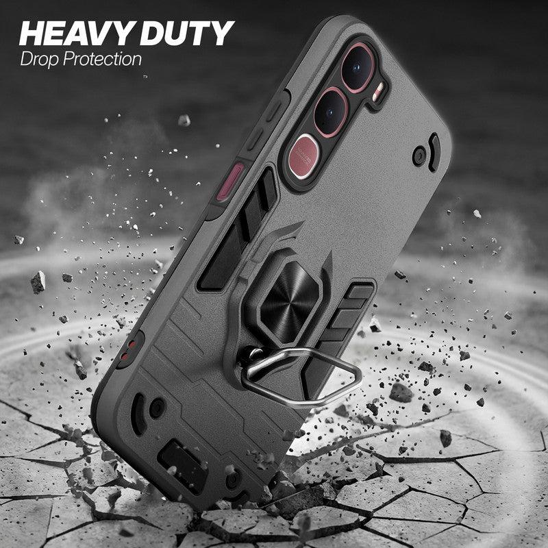 Vivo Y31 5G protective case illustrating impact drop protection with an impact-resistant frame.
