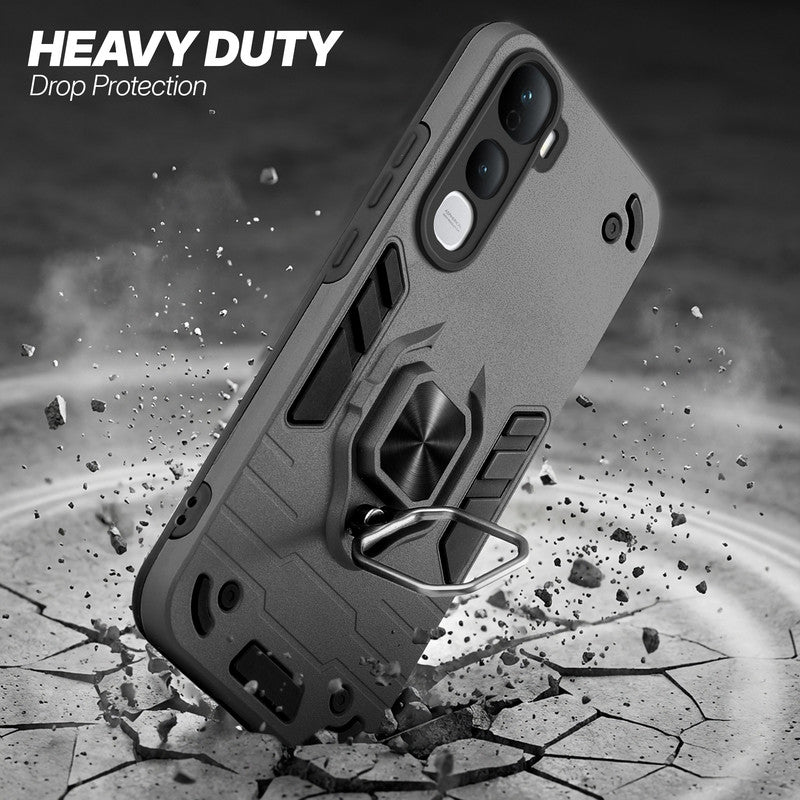 Vivo Y400 5G protective case illustrating impact drop protection with an impact-resistant frame.