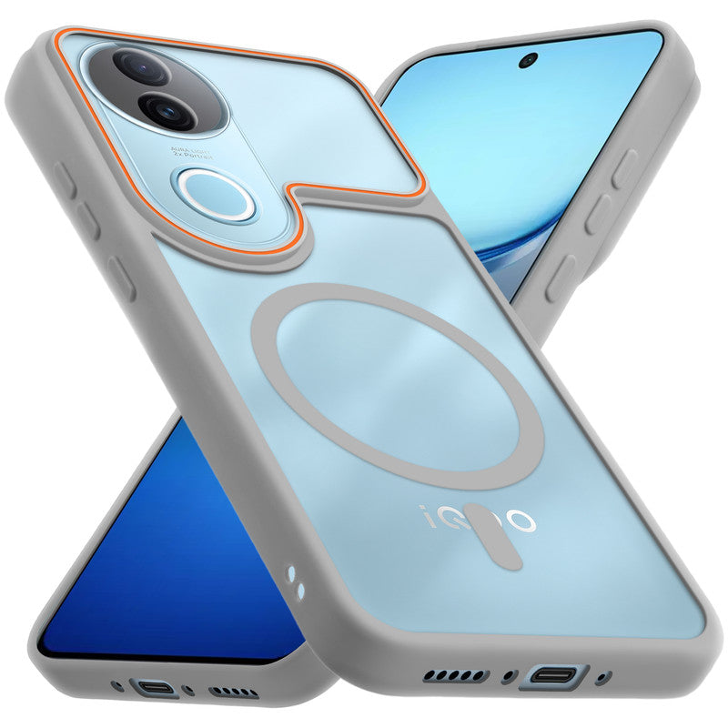 Premium Magnetic Case for iQOO Z10R 5G with Frosted Back, Soft Silicone Edges & Raised Camera Protection