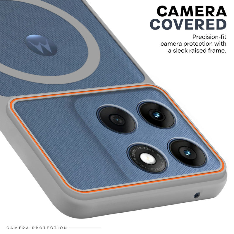 Premium Magnetic Case for Motorola Moto Edge 60 Fusion 5G with Frosted Back, Soft Silicone Edges & Raised Camera Protection