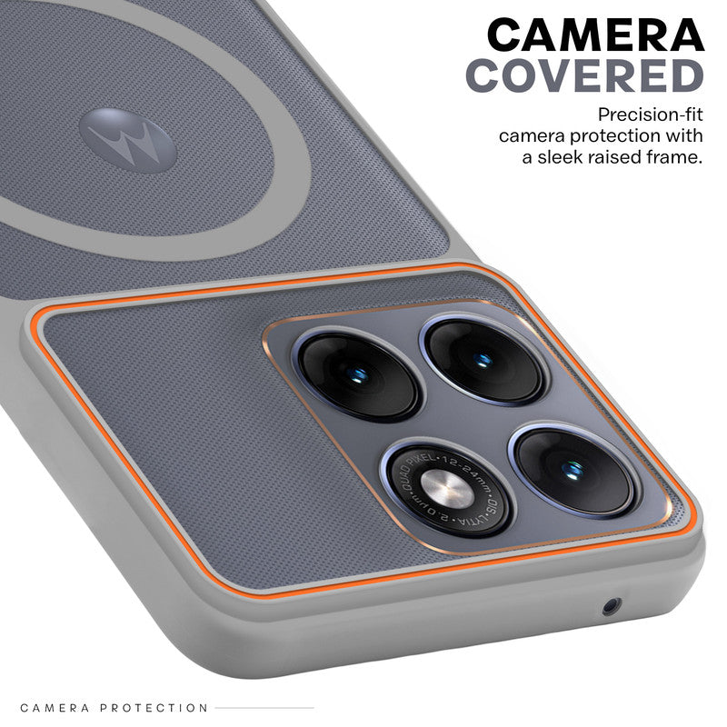 Premium Magnetic Case for Motorola Moto Edge 70 Fusion 5G with Frosted Back, Soft Silicone Edges & Raised Camera Protection