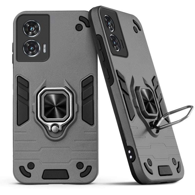 Back view of Motorola Moto G96 5G case highlighting the built-in rotating metal ring holder