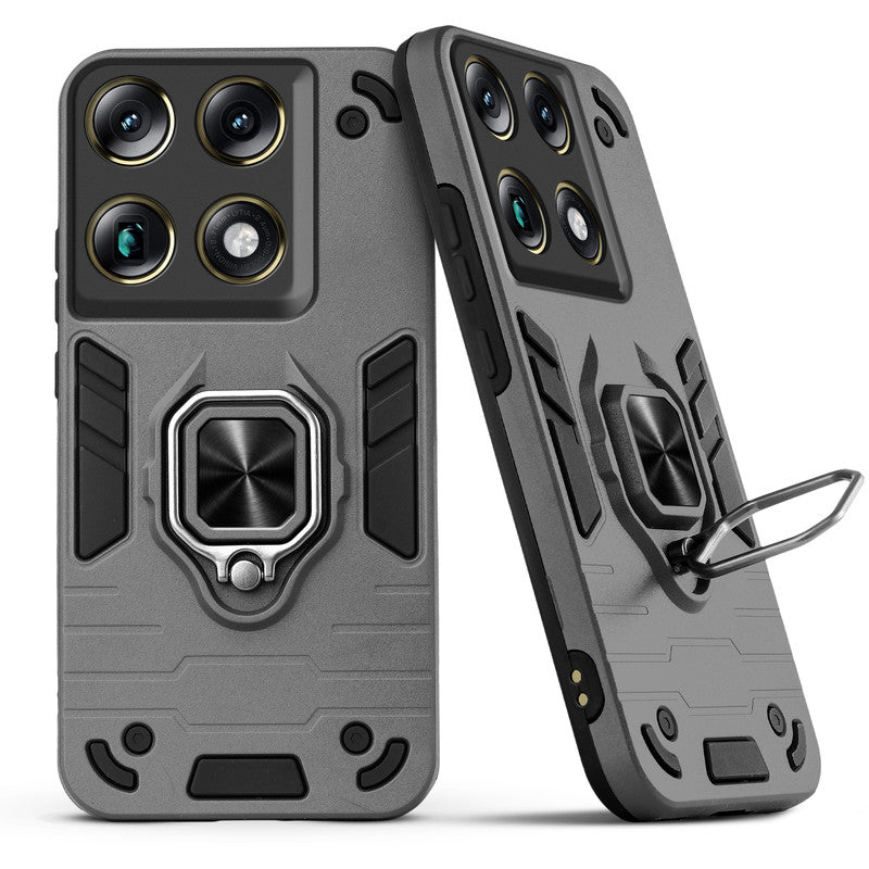 Back view of otorola Signature case highlighting the built-in rotating metal ring holder