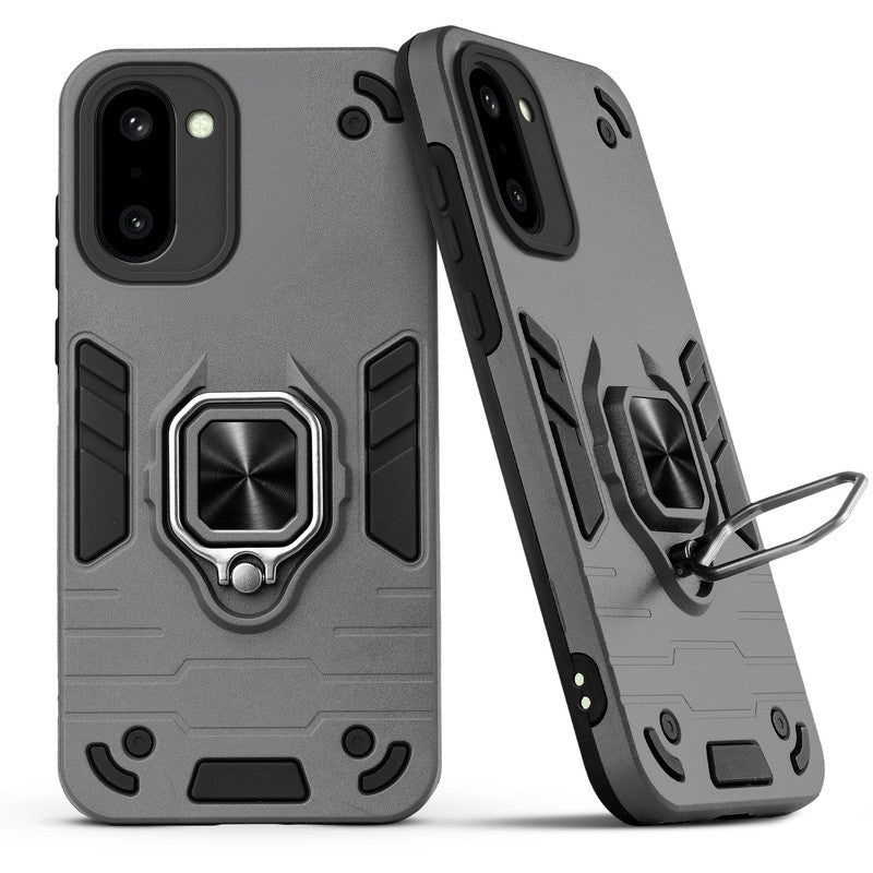 Back view of OnePlus 15R 5G case highlighting the built-in rotating metal ring holder