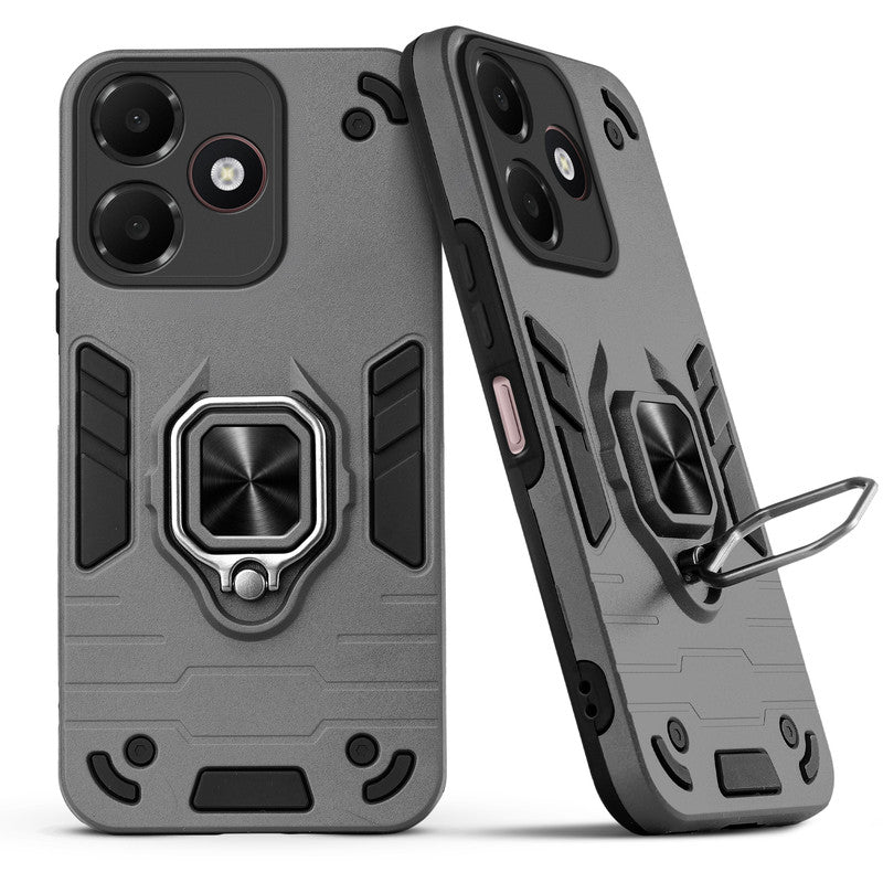 Back view of Oppo A6C 4G case highlighting the built-in rotating metal ring holder