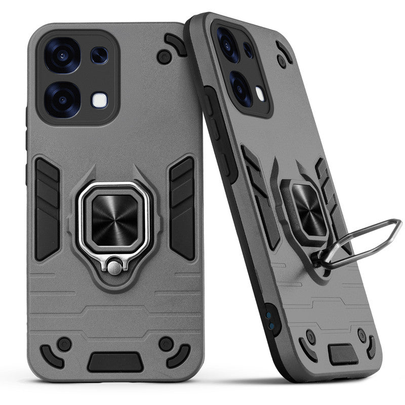 Back view of Oppo F31 5G case highlighting the built-in rotating metal ring holder