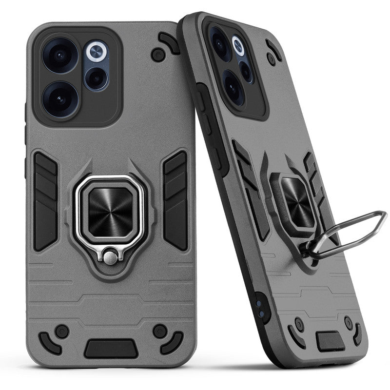 Back view of Oppo Reno 15C 5G case highlighting the built-in rotating metal ring holder