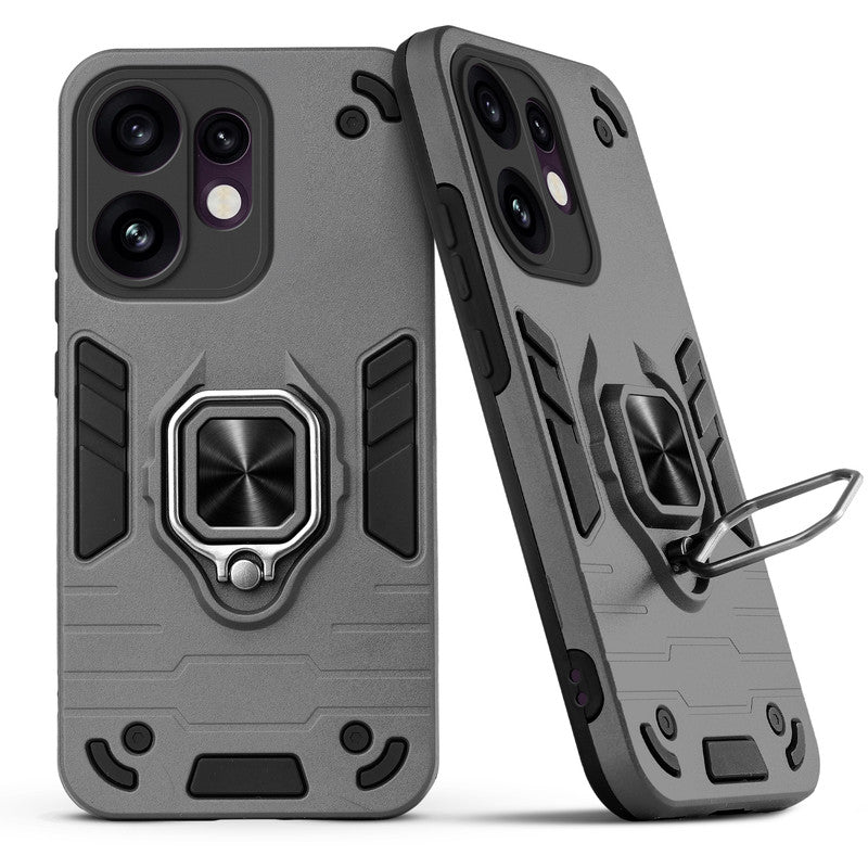 Back view of Oppo Reno 16 5G case highlighting the built-in rotating metal ring holder