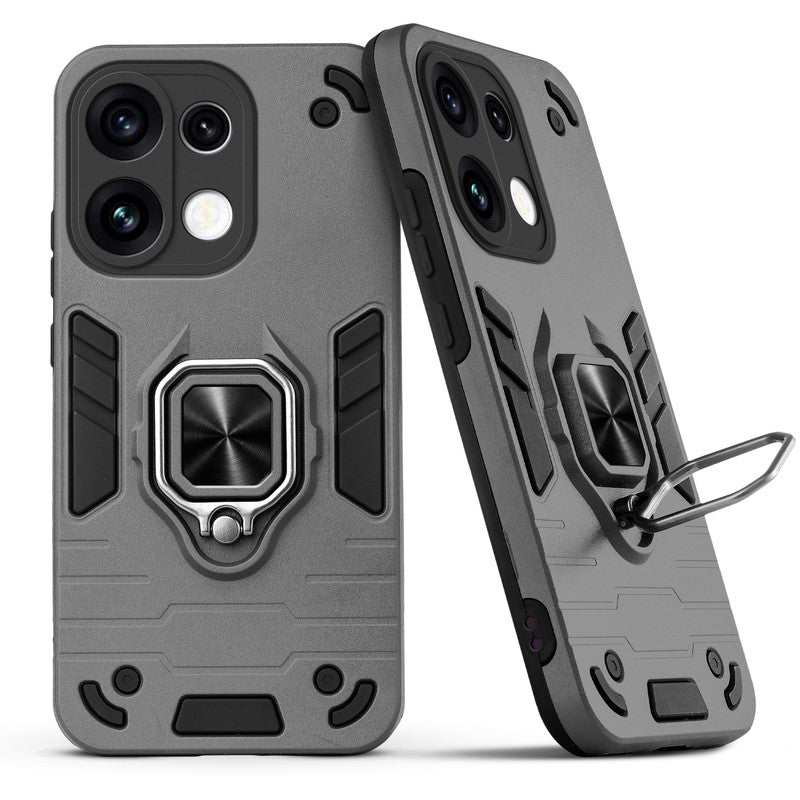 Back view of Oppo Reno 16 Pro 5G case highlighting the built-in rotating metal ring holder