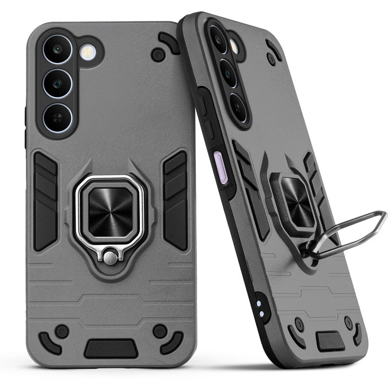 Back view of Realme C83 5G case highlighting the built-in rotating metal ring holder