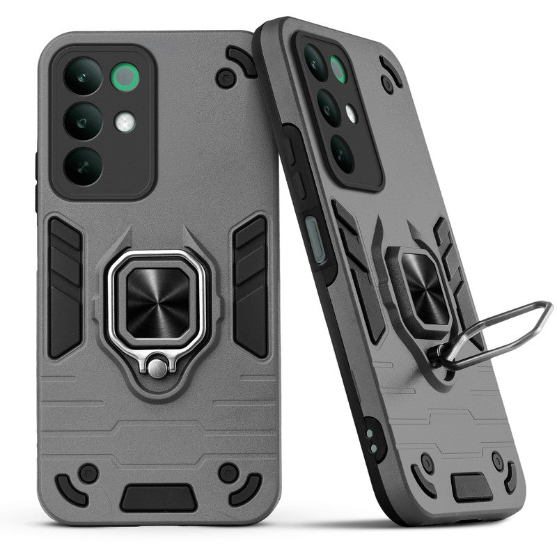 Back view of Realme C85 5G case highlighting the built-in rotating metal ring holder